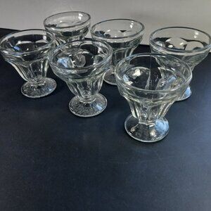 Vintage Sundae Ice Creams Dishes Dominion Glass 1950s 1960s Set of Six Small